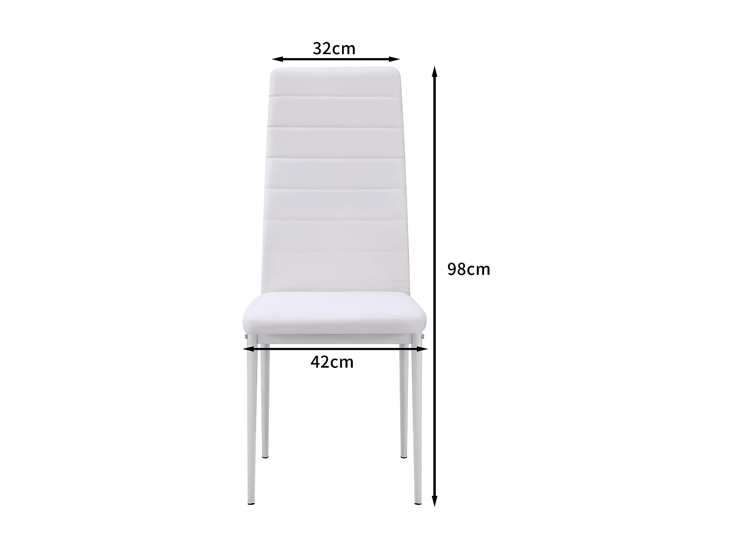 Ensemble de 6 chaises de salle à manger, chaise de bureau blanche