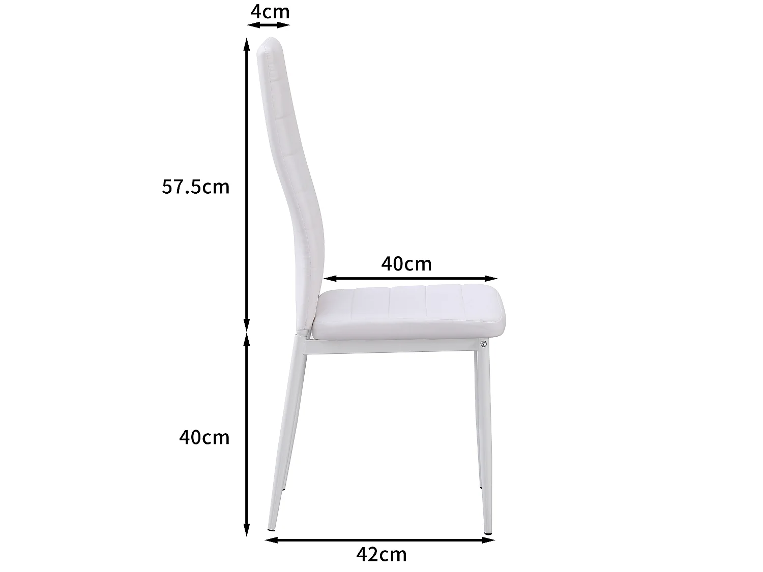 Ensemble de 6 chaises de salle à manger, chaise de bureau blanche