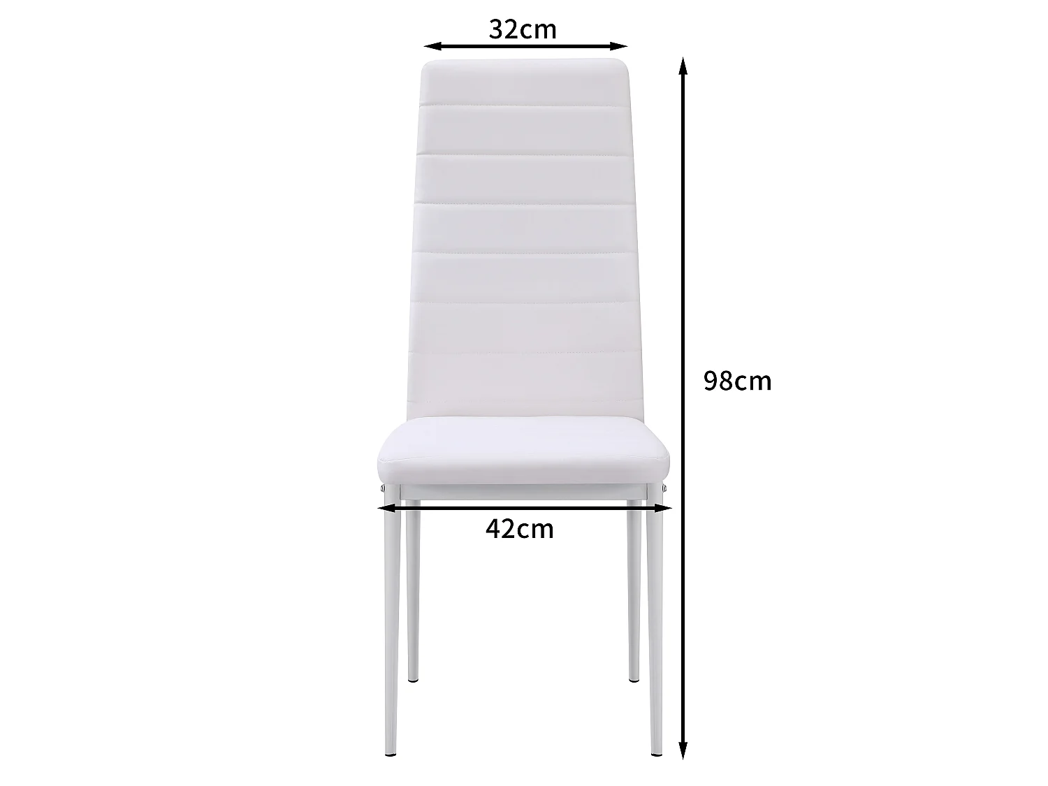 Ensemble de 6 chaises de salle à manger, chaise de bureau blanche