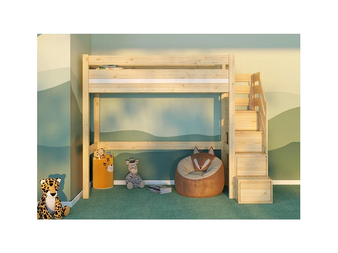 Stapelbed 2098x998x2000 mm Grenen