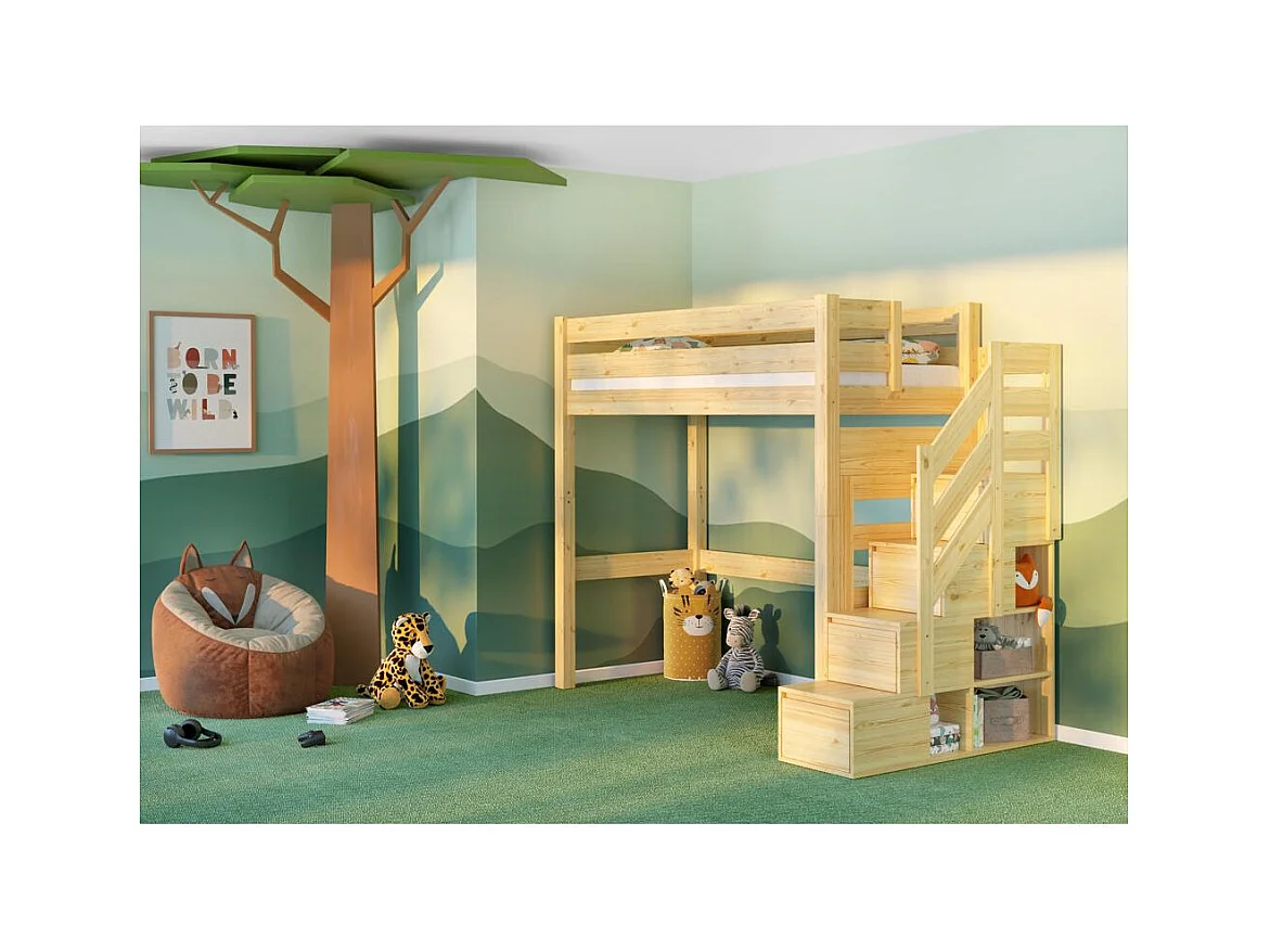 Stapelbed 2098x998x2000 mm Grenen