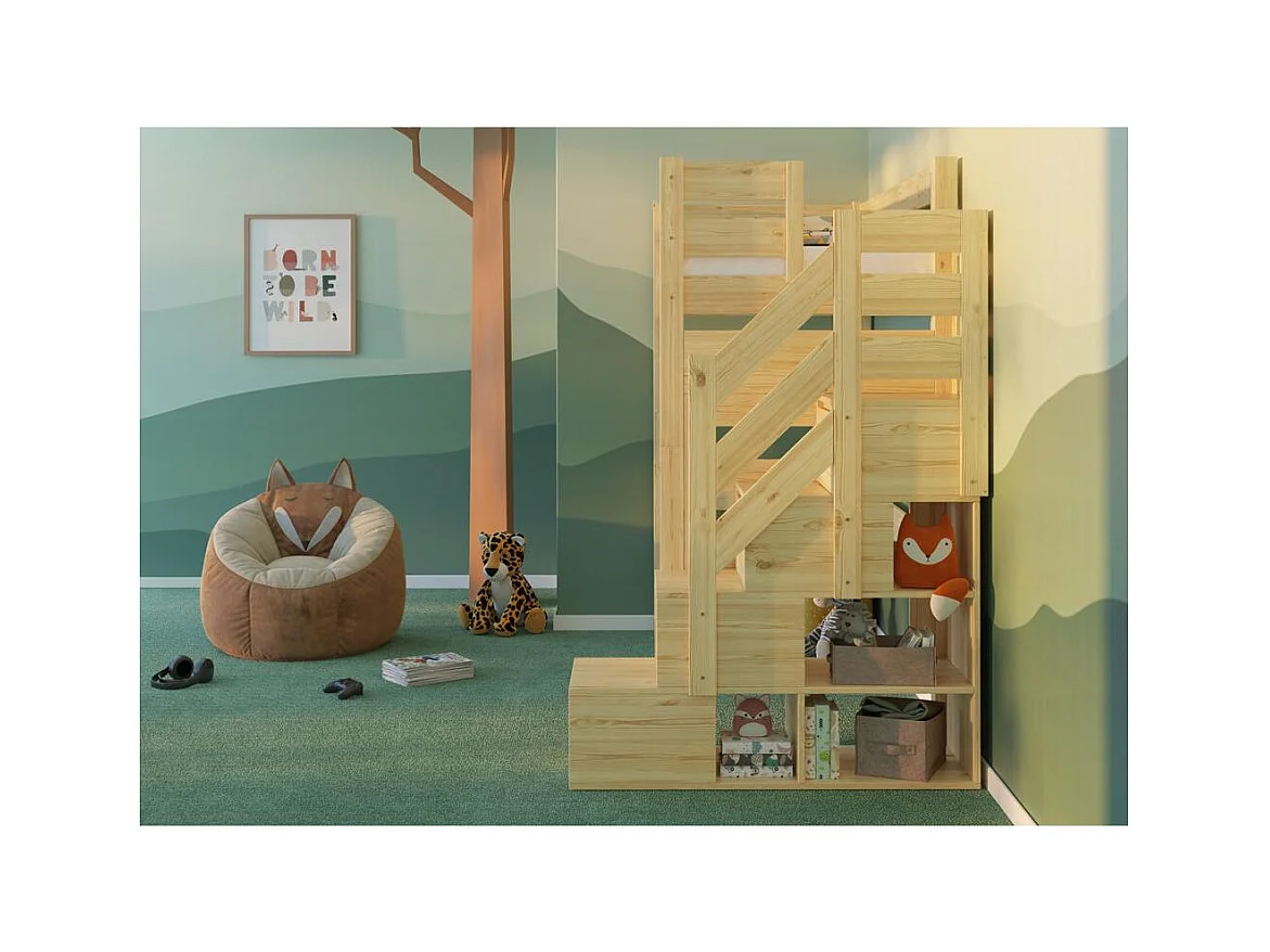 Stapelbed 2098x998x2000 mm Grenen