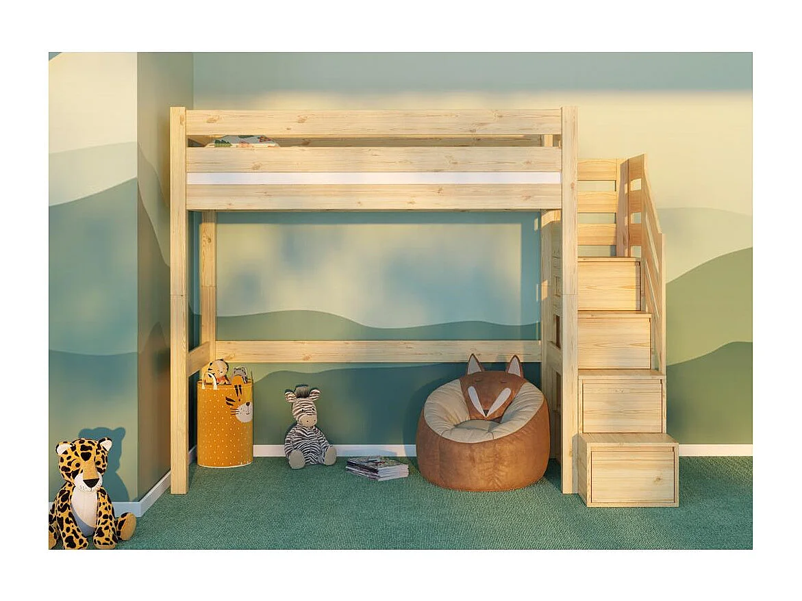 Łóżko piętrowe 2098x998x2000 mm Sosna