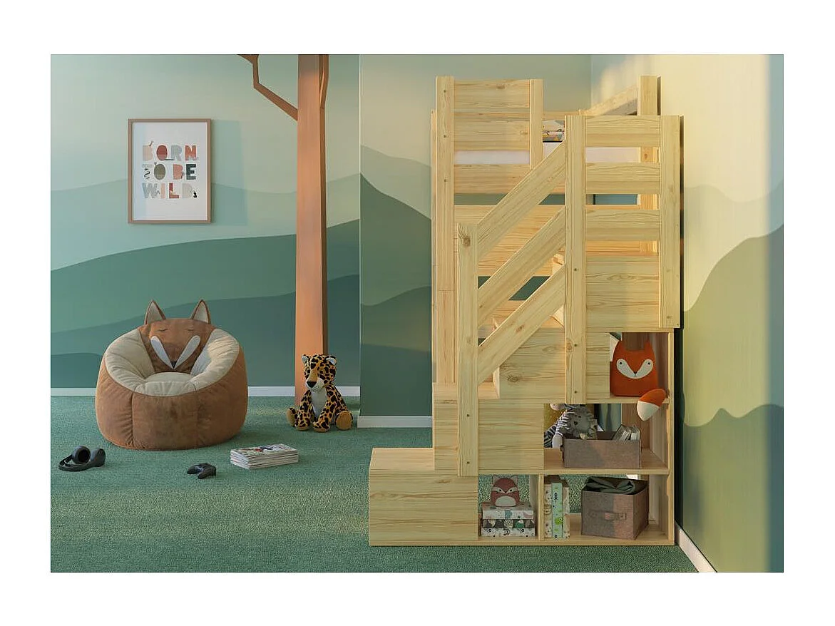 Łóżko piętrowe 2098x998x2000 mm Sosna