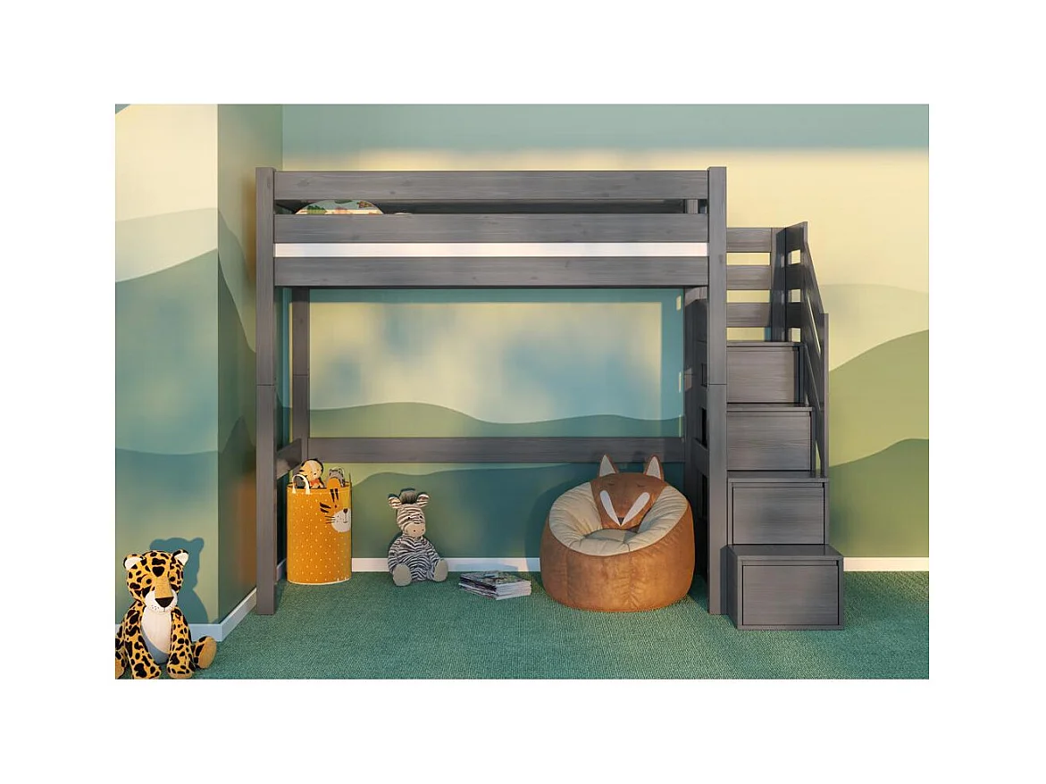 Etagenbett 2,098x0,998x2 m Grau Antresola