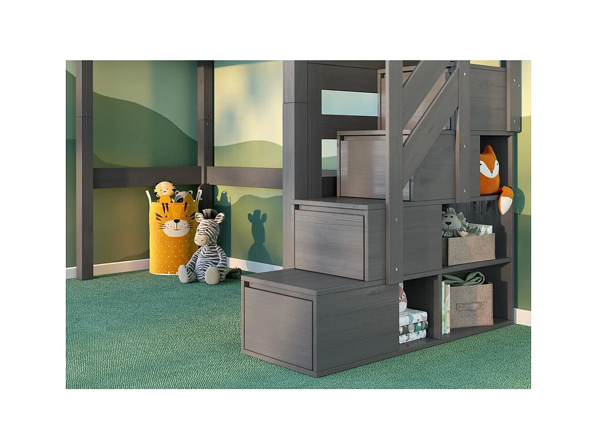 Etagenbett 2,098x0,998x2 m Grau Antresola