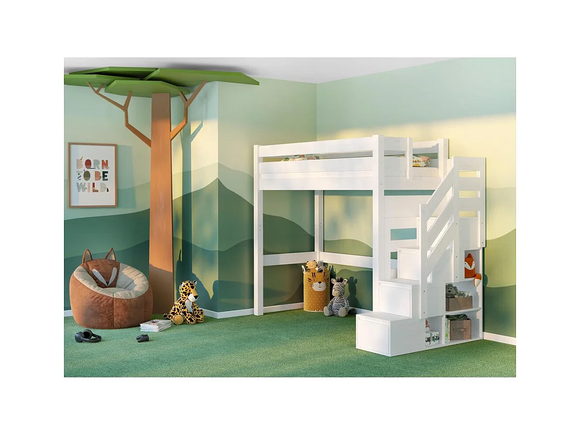 Etagenbett 2,098x0,998x2 m weiß Antresola