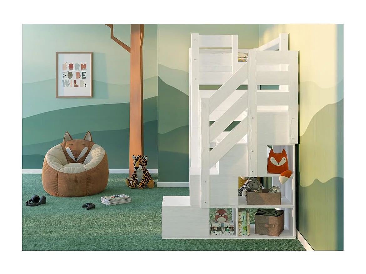 Lit superposé 2.098x0.998x2 m blanc Antresola