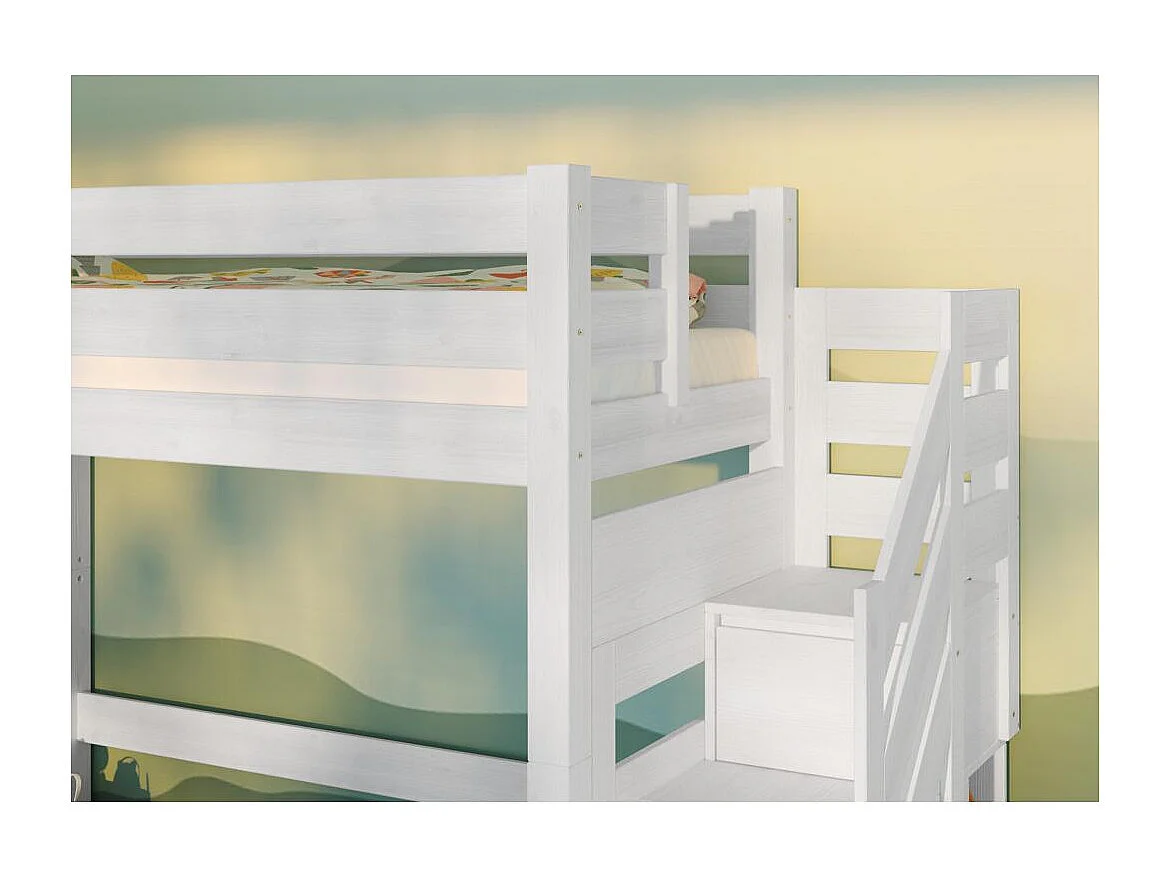 Lit superposé 2.098x0.998x2 m blanc Antresola