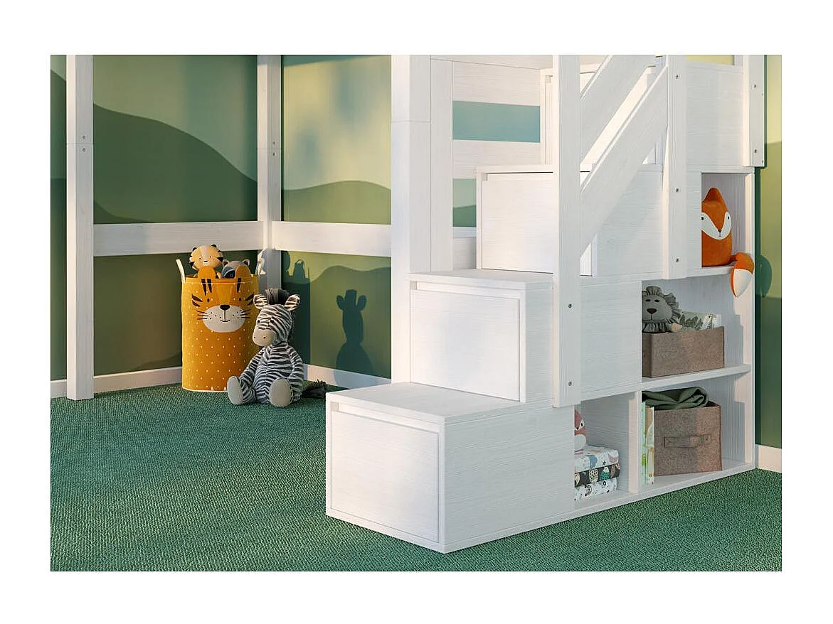 Lit superposé 2.098x0.998x2 m blanc Antresola