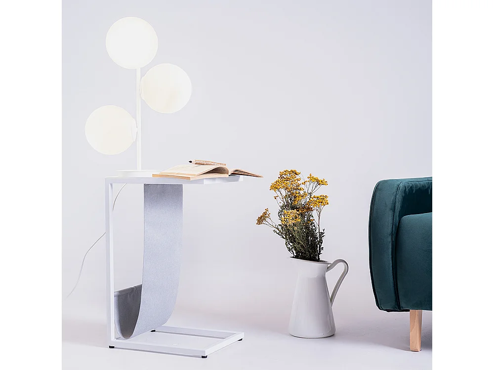 Lampe de table 0,42x0,22x0,52 m blanche Bobler