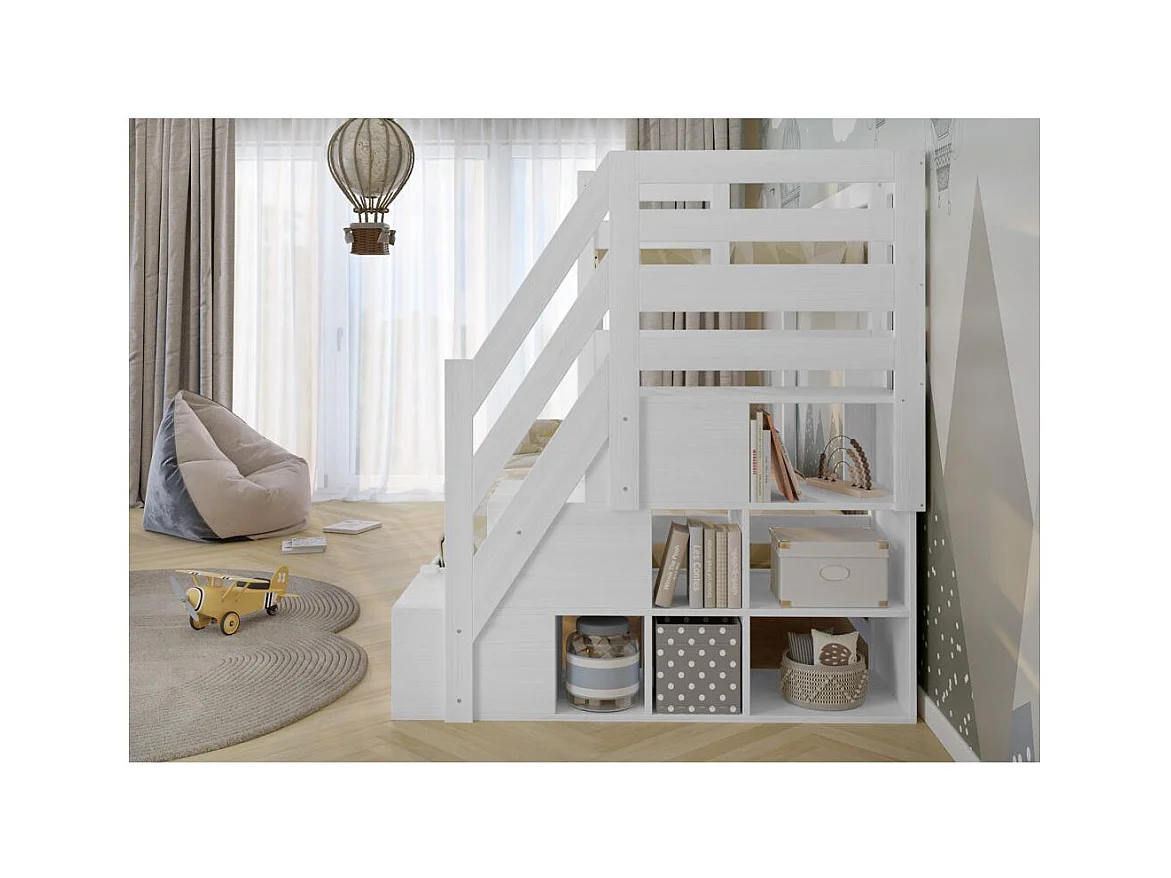 Etagenbett 2,076x1,456x1,59 m Weiß Trio