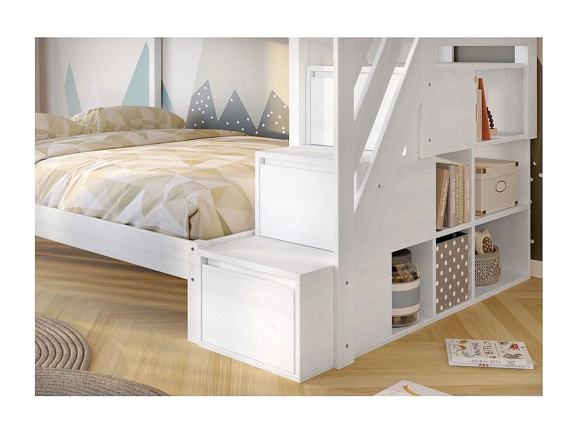 Cama beliche 2.076x1.456x1.59 m Branco trio