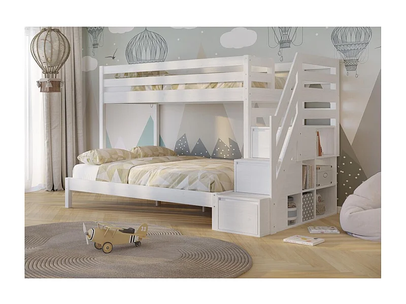 Cama beliche 2.076x1.456x1.59 m Branco trio