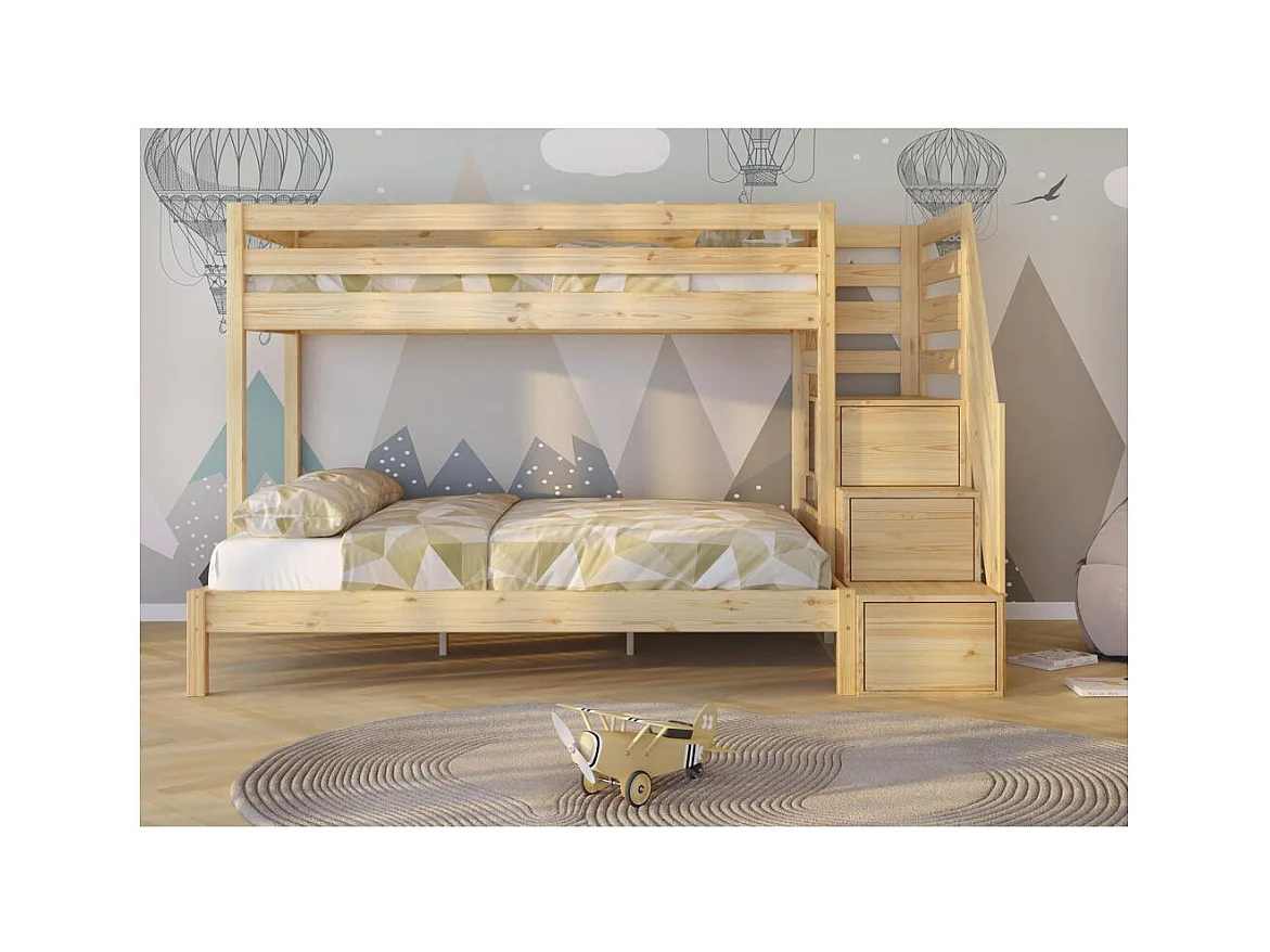 Etagenbett 2076x1456x159 cm Kiefer Trio