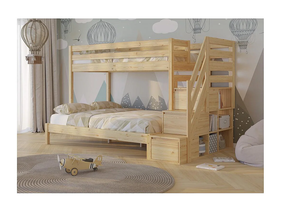 Etagenbett 2076x1456x159 cm Kiefer Trio
