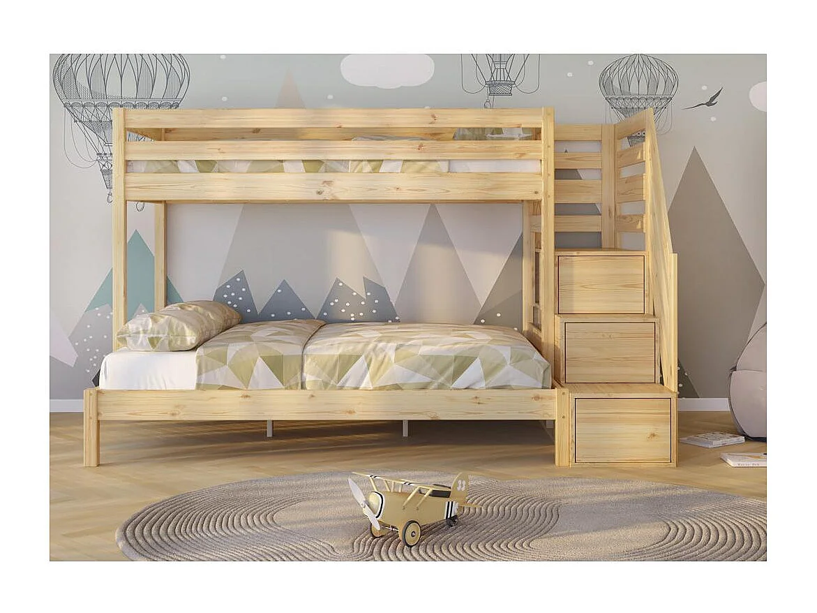 Etagenbett 2076x1456x159 cm Kiefer Trio