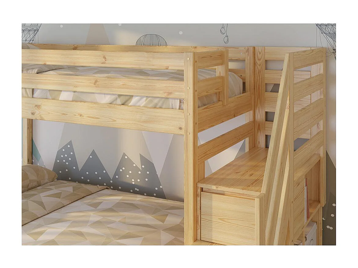 Etagenbett 2076x1456x159 cm Kiefer Trio