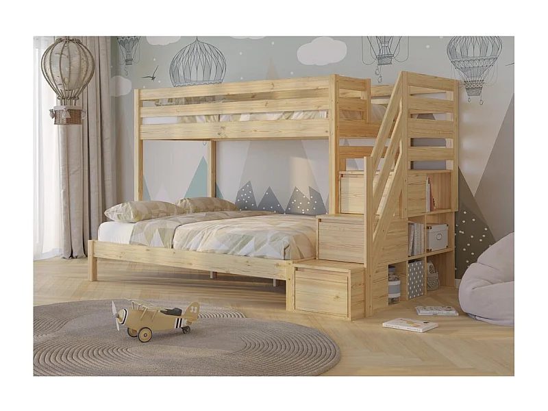 Lit superposé 2076x1456x159 cm Pin trio