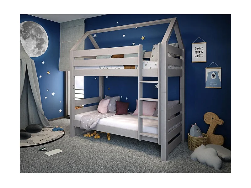 Etagenbett 2098x998x2284 mm Grau Jan House