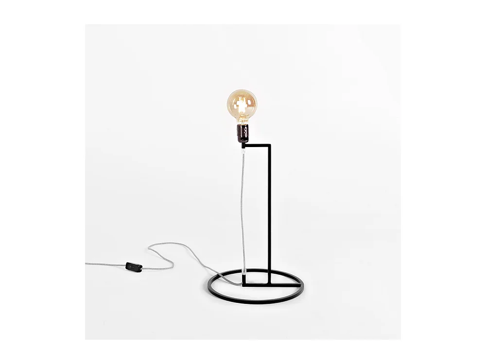 Lámpara de pie 0,31x0,31x1,65 m negra base trenzada