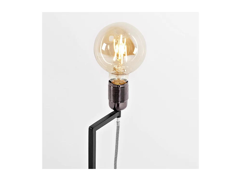 Lámpara de pie 0,31x0,31x1,65 m negra base trenzada