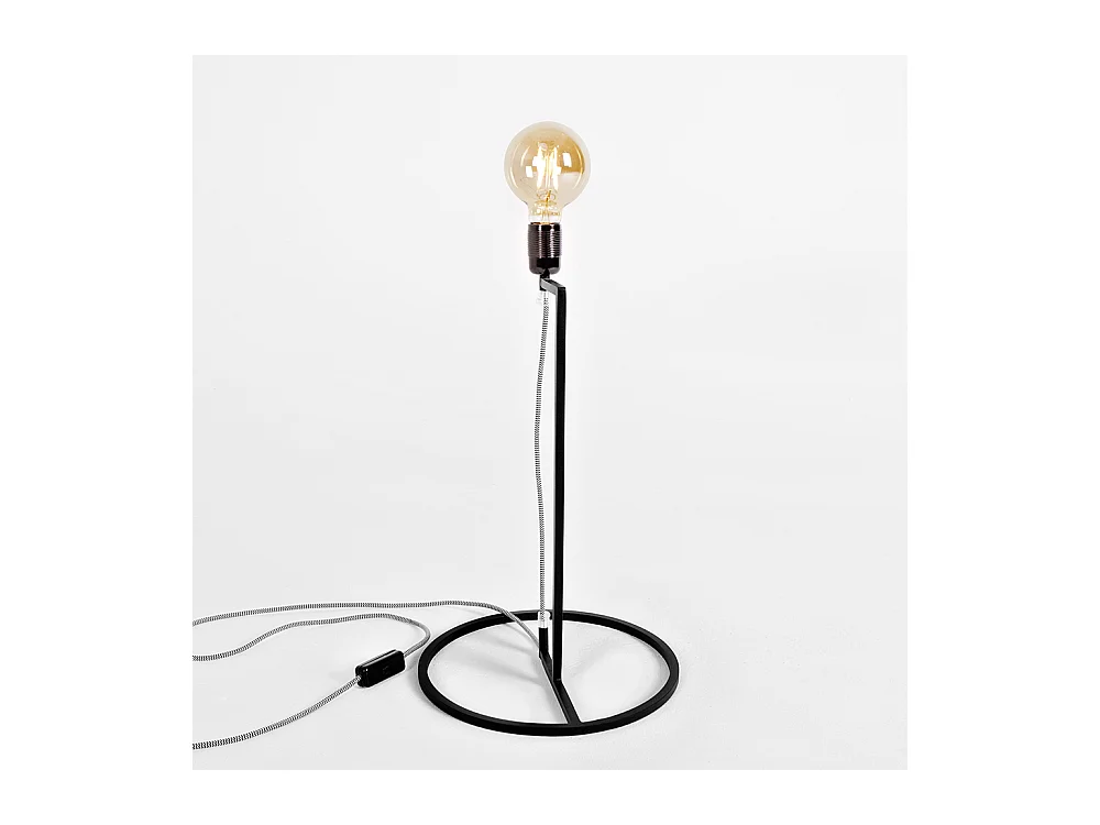 Lámpara de pie 0,31x0,31x1,65 m negra base trenzada