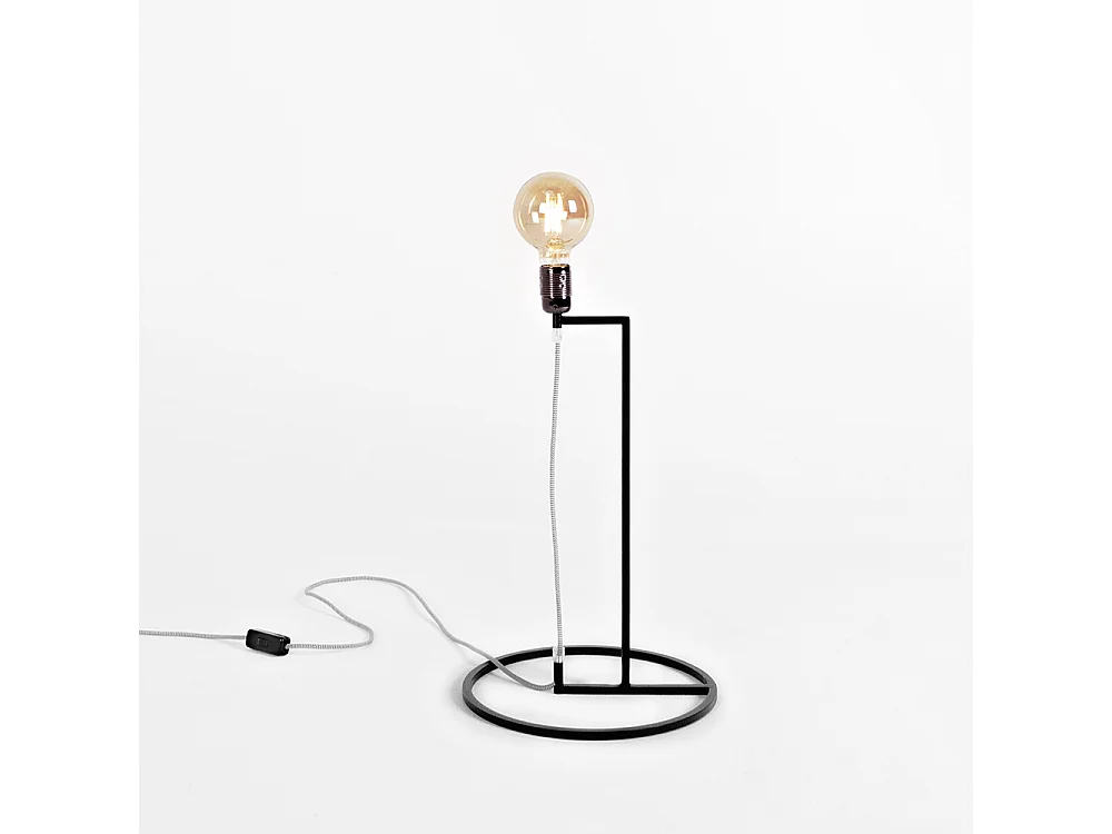 Lámpara de pie 0,31x0,31x1,65 m negra base trenzada