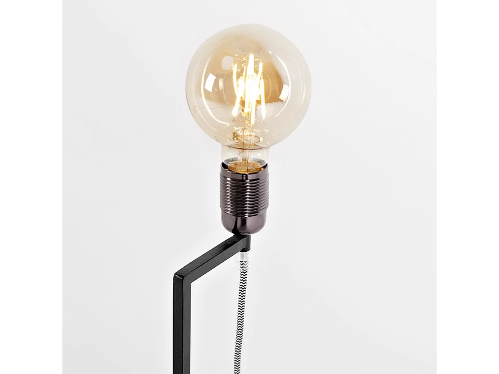 Lámpara de pie 0,31x0,31x1,65 m negra base trenzada