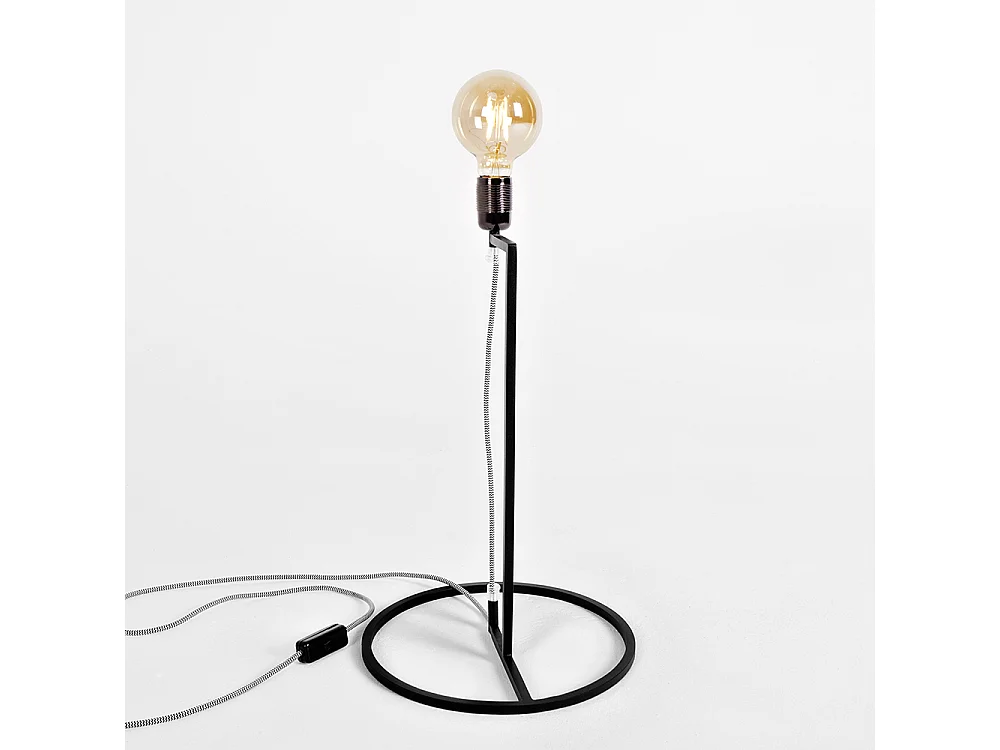 Lámpara de pie 0,31x0,31x1,65 m negra base trenzada