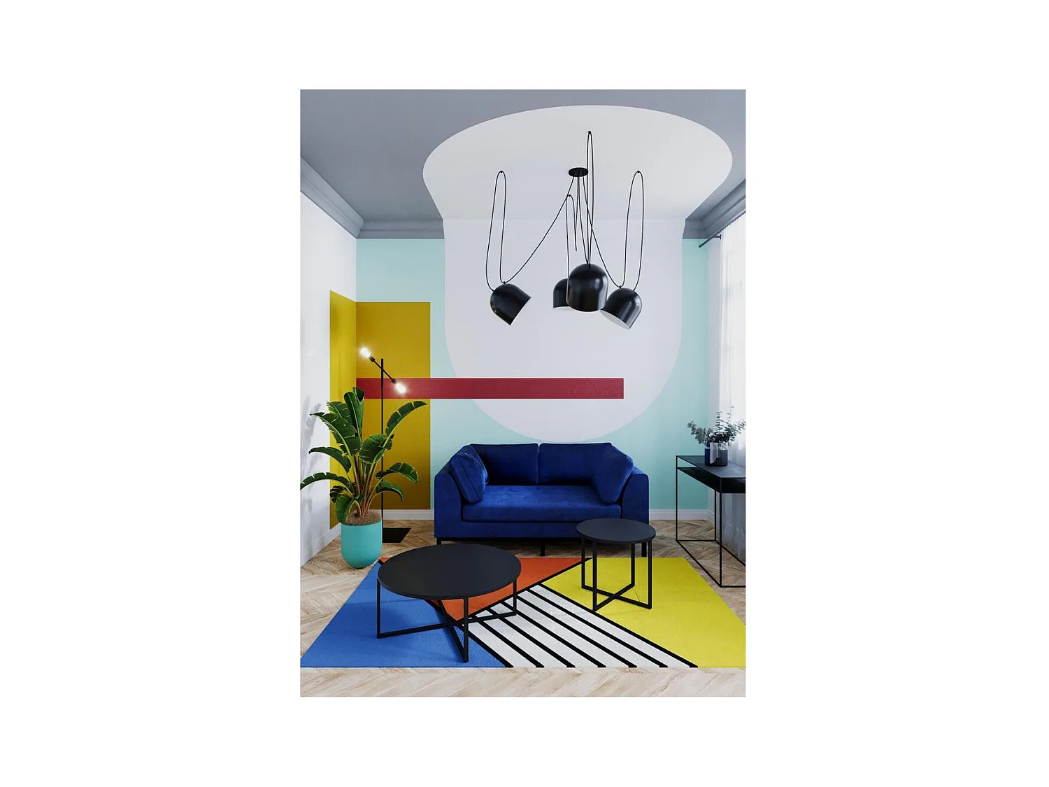 Vloerlamp 0,43x0,43x1,6 m zwart TWIGO FLOOR 2