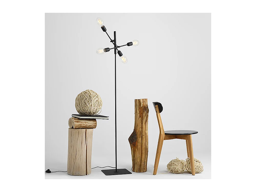 Lámpara de pie 0,43x0,43x1,6 m negra Twigo Floor 4