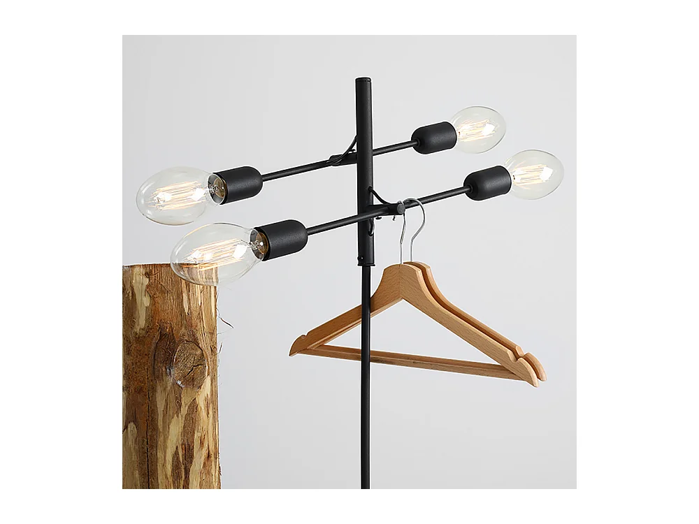 Lámpara de pie 0,43x0,43x1,6 m negra Twigo Floor 4