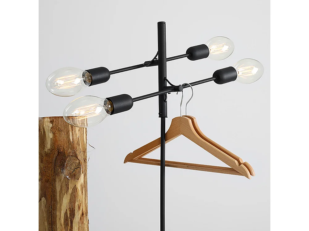 Lámpara de pie 0,43x0,43x1,6 m negra Twigo Floor 4