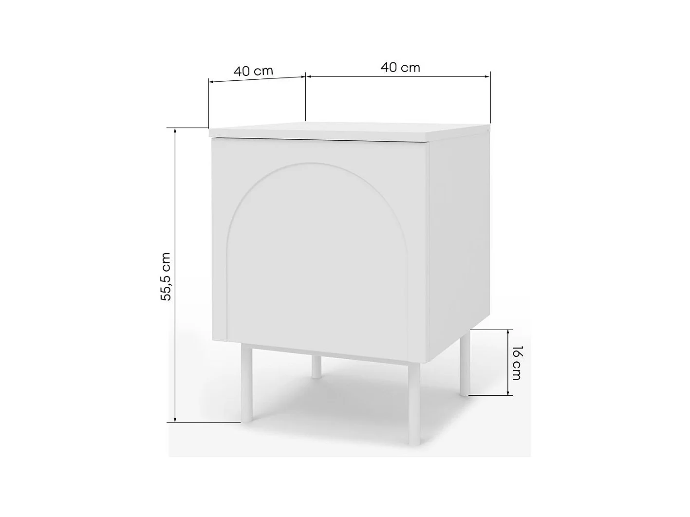 Nachttisch 40x40x55,5 cm Offwhite Ästhetisch