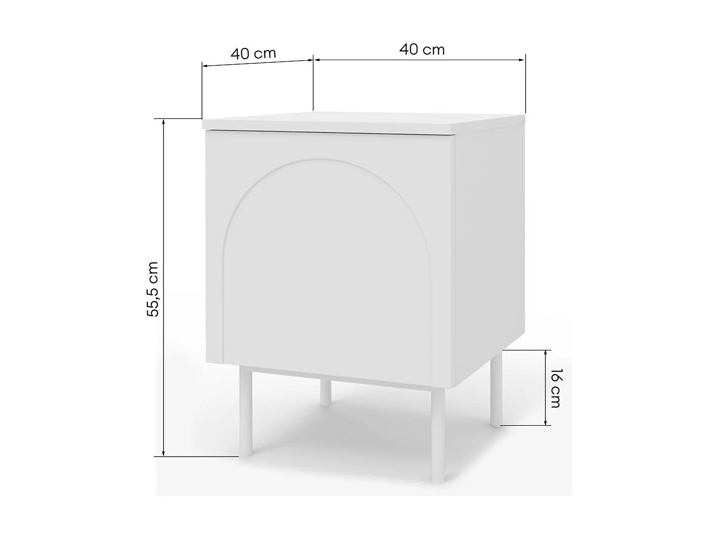 Nachttisch 40x40x55,5 cm Offwhite Ästhetisch