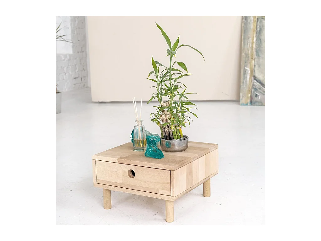 Nachttisch 0,4x0,4x0,24 m unbehandelte Kiefer