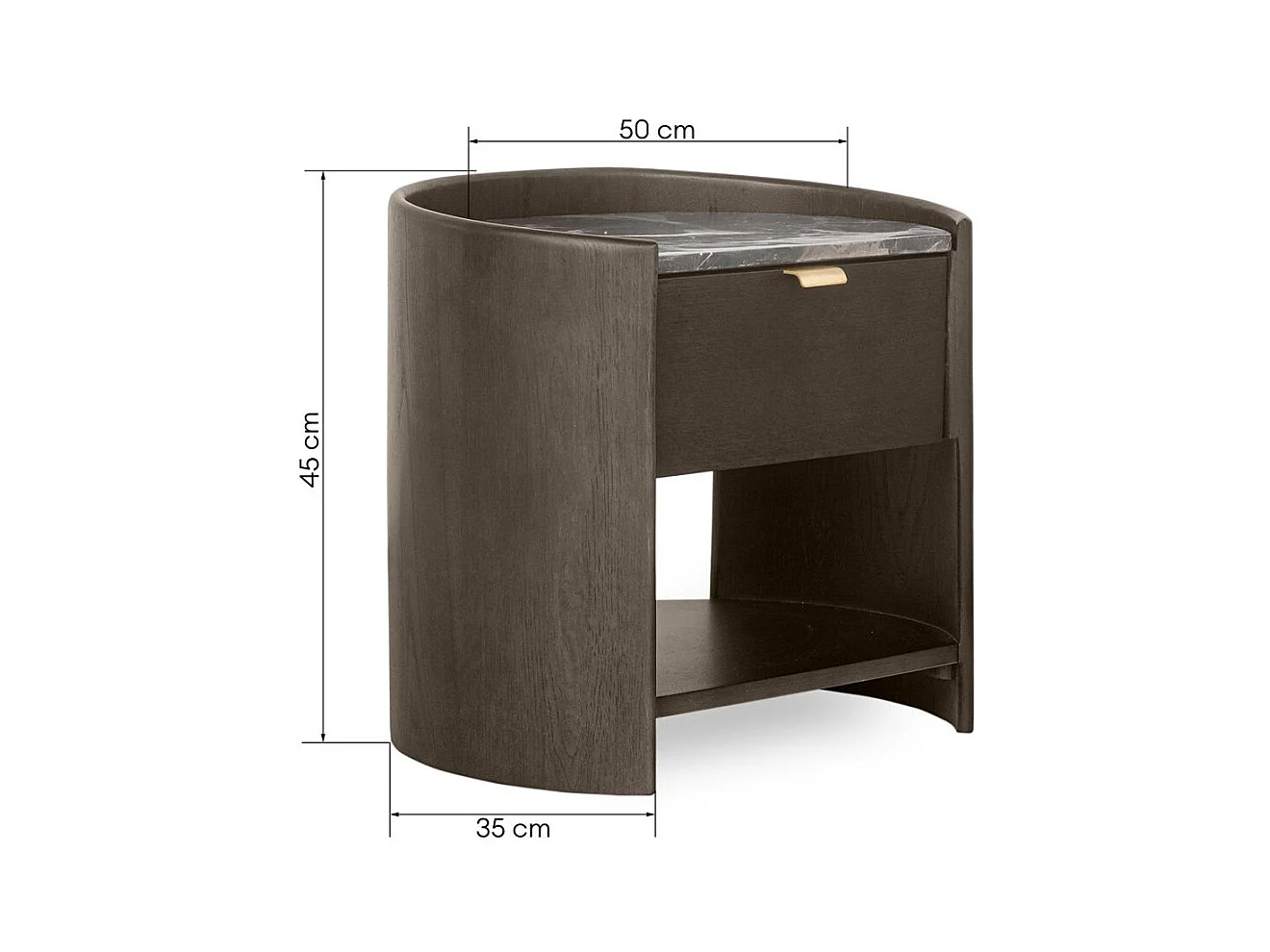 Nachttisch 45x50x35 cm Walnuss Murmure