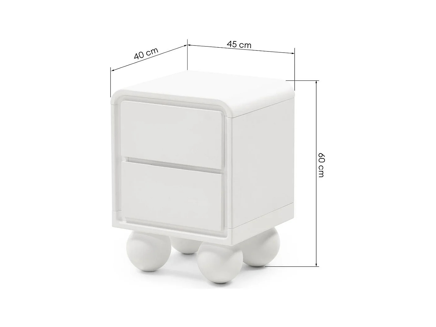Nachttisch 45x40x60 cm weiß Nori