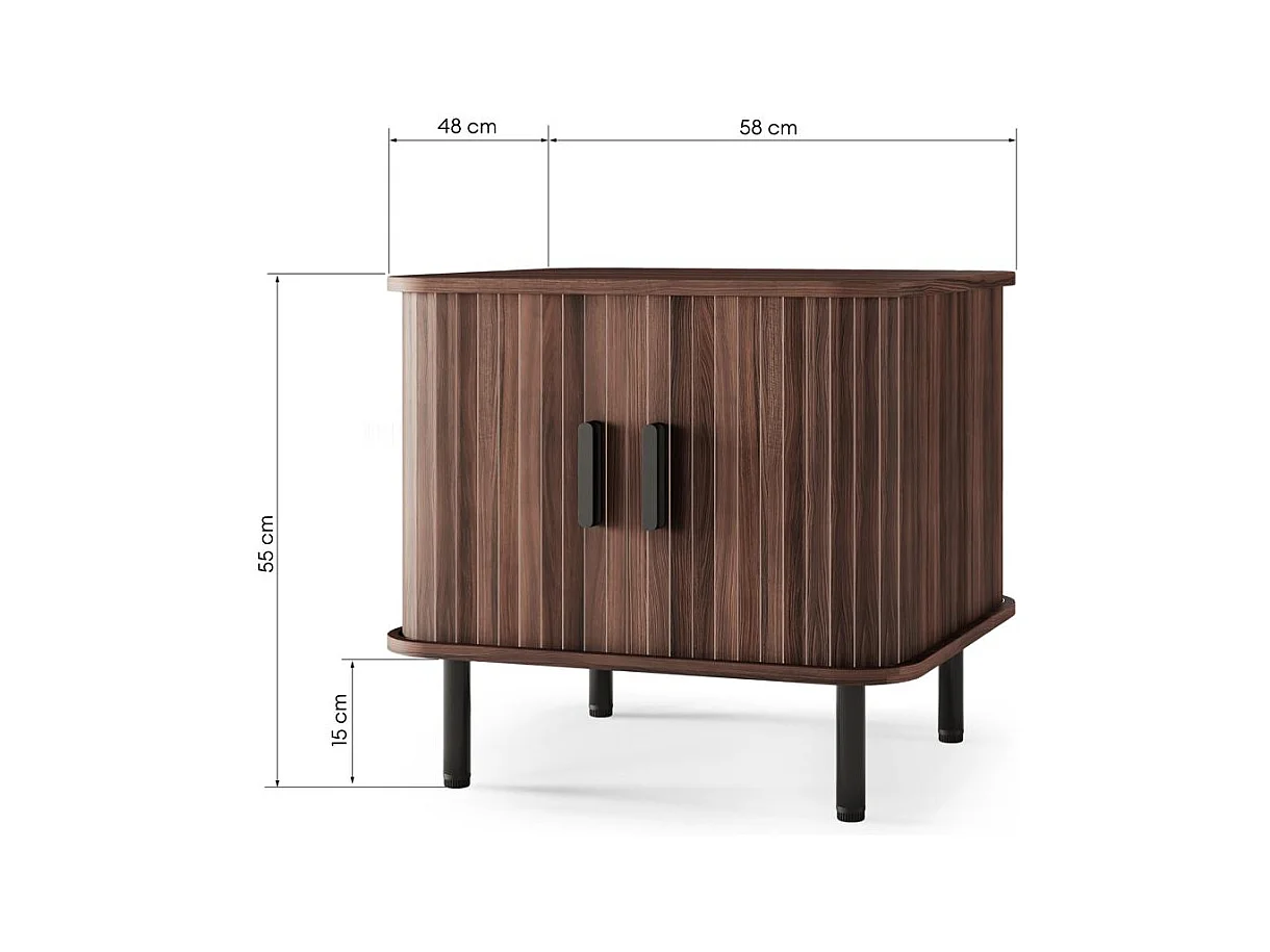 Nachttisch 55x58x48 cm Dunkelbraun EPIQUE