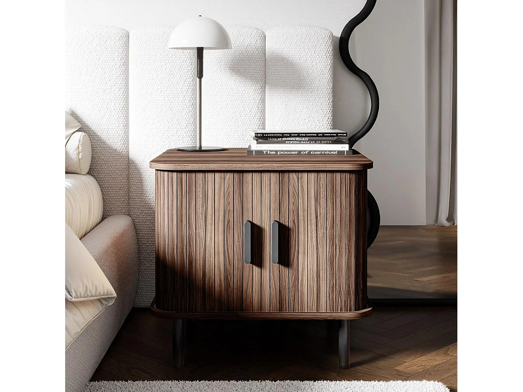 Table de chevet 55x58x48 cm Brun foncé EPIQUE