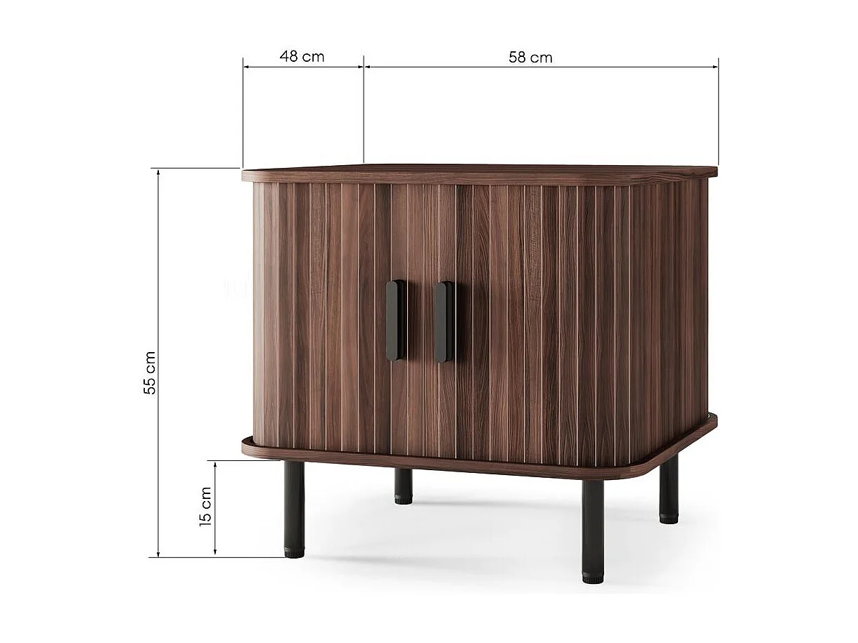 Table de chevet 55x58x48 cm Brun foncé EPIQUE