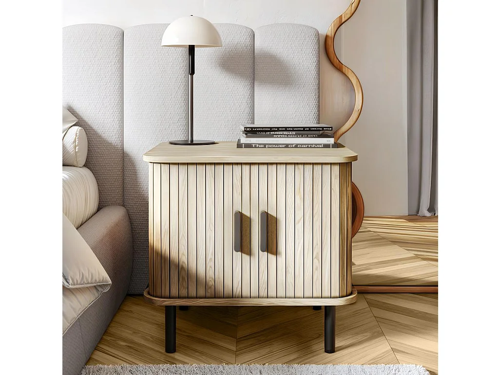 Table de chevet 58x48x55 cm chêne clair EPIQUE