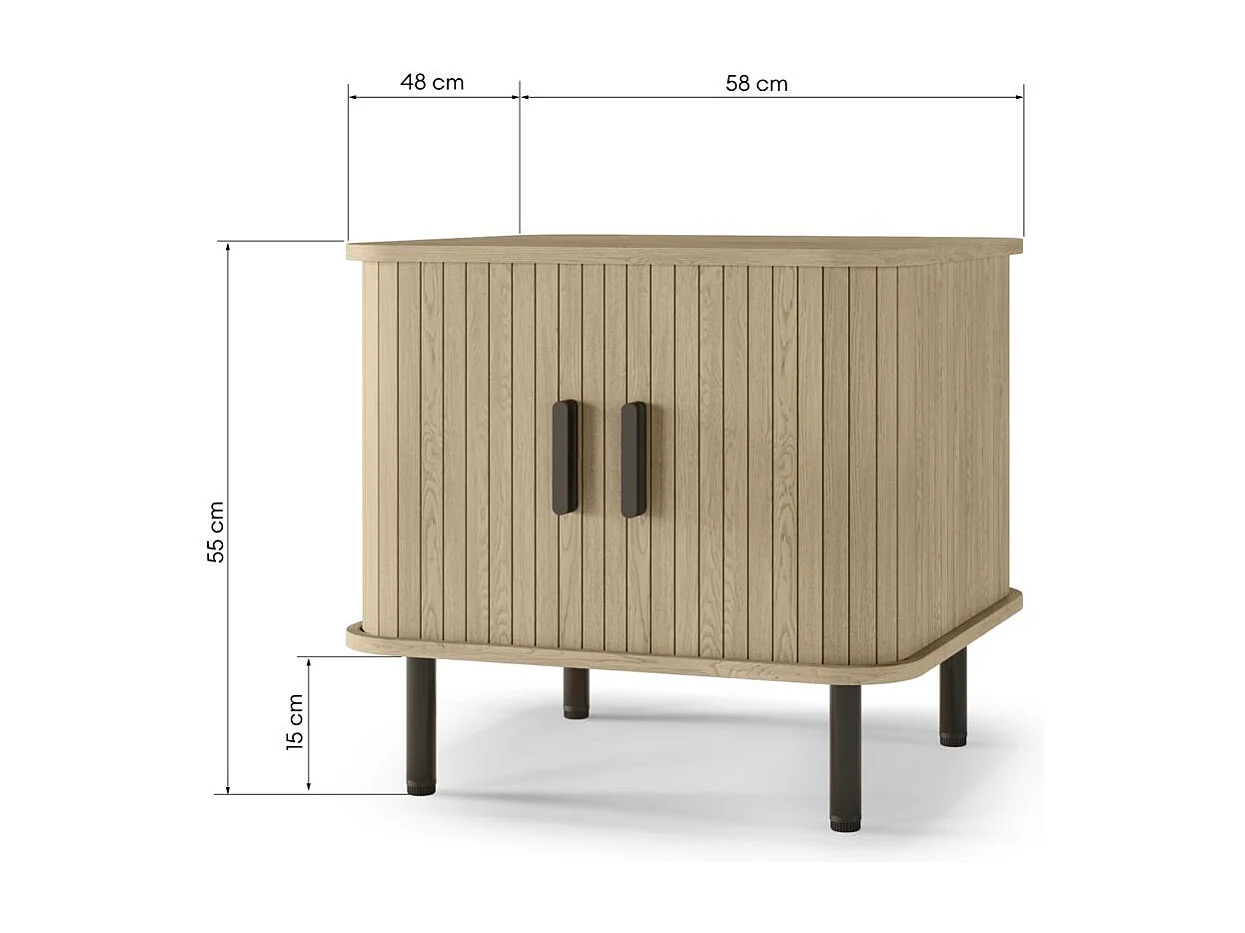 Table de chevet 58x48x55 cm chêne clair EPIQUE