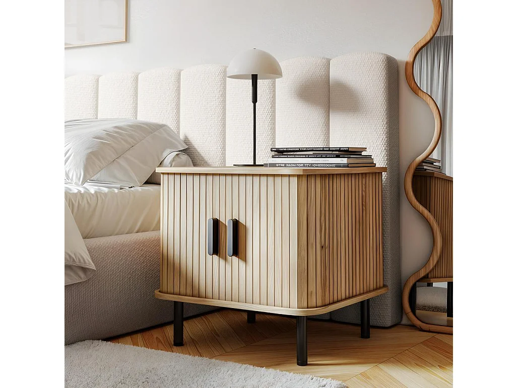 Table de chevet 58x48x55 cm chêne clair EPIQUE