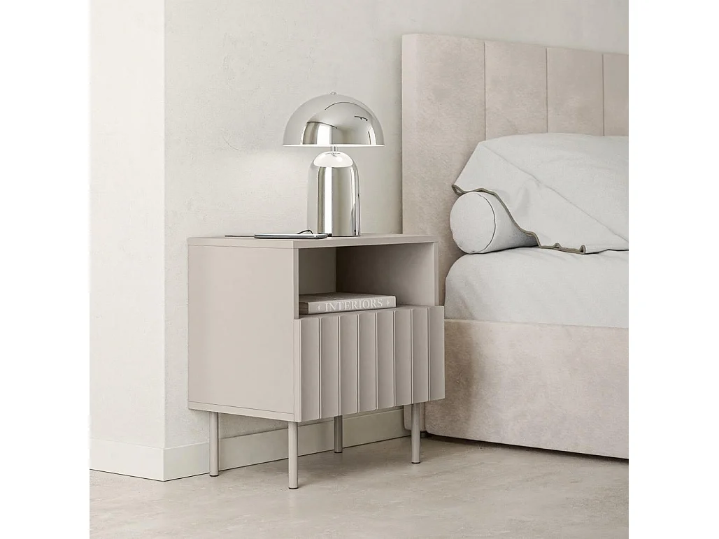 Nachttisch 53x50x34 cm hellbeige Tirami