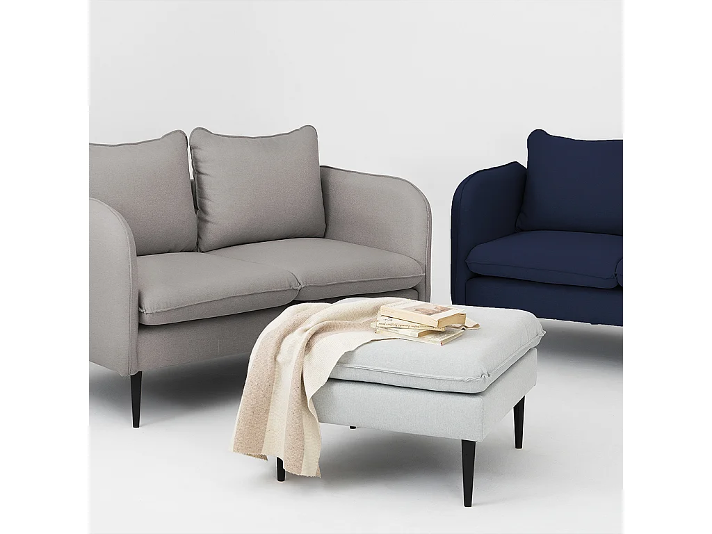 Sofá 0,89x1,45x0,9 m preto Posh Black