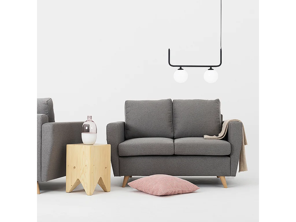 Sofá 0.9x1.34x0.86 m amante del acero