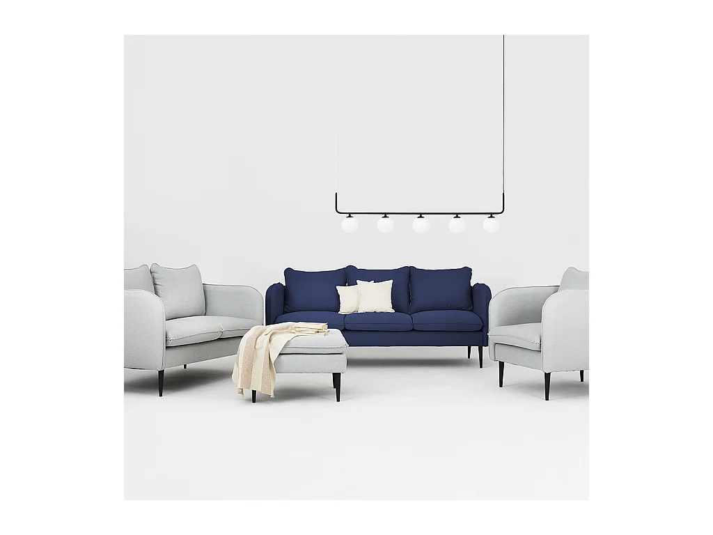 Bank 89x205x90 cm zwart Posh