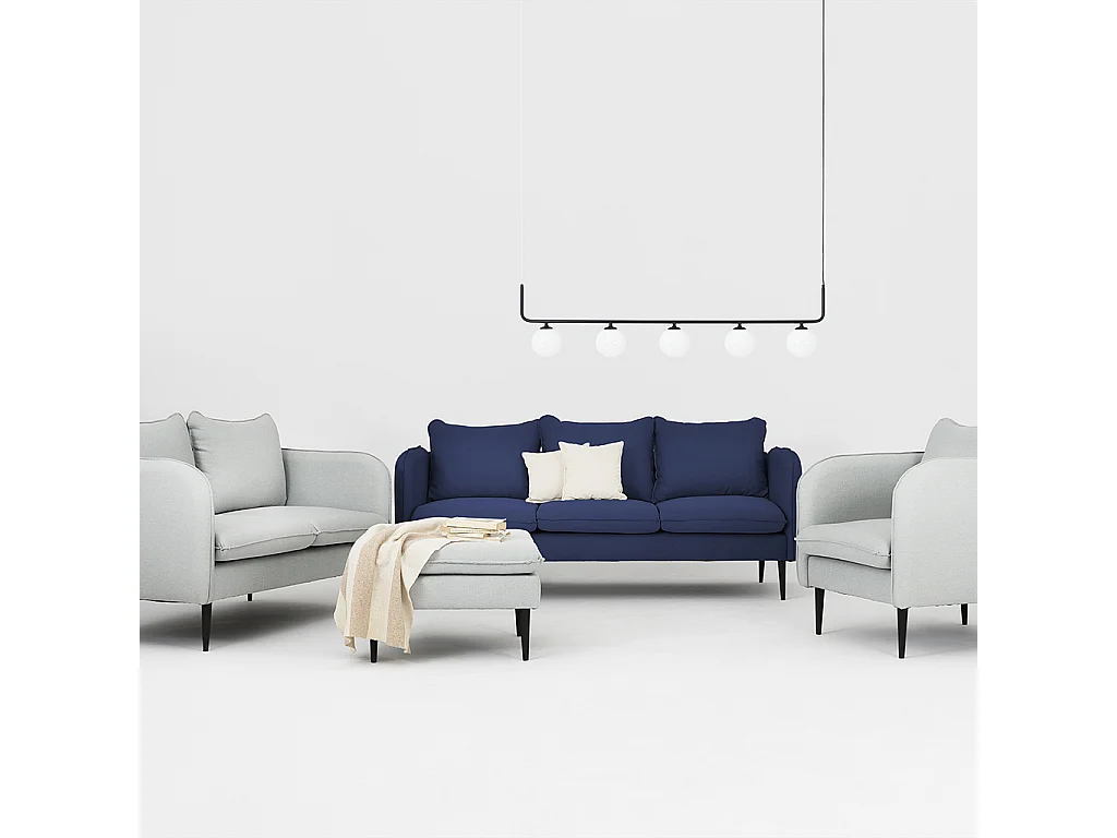 Sofa 89x205x90 cm schwarz Posh